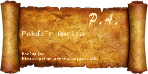 Pekár Amrita névjegykártya
